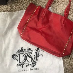 Real red leather purse